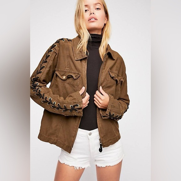 Free People Faye Moss Green Military Jacket - Picture 13 of 13
